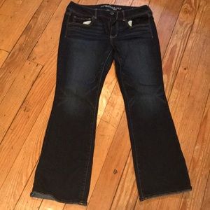 Dark wash American Eagle kick boot jeans